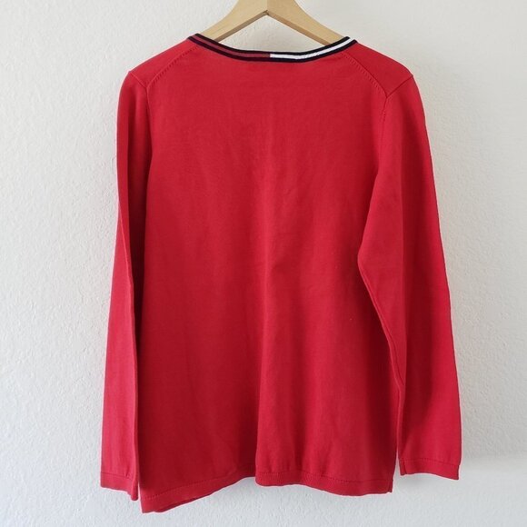 NWT - Tommy Hilfiger Women's Plus Red Cotton Sweater - Size 1X - Picture 3 of 3